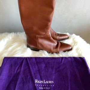 Ralph Lauren Collection cognac tall boots